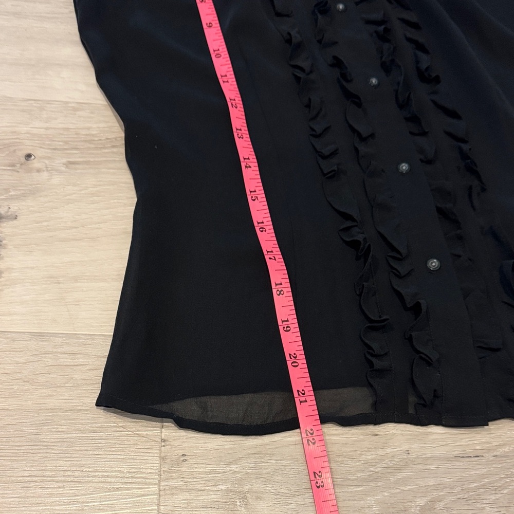 The Limited Black Ruffled button down sheer Blouse - Picture 10 of 11
